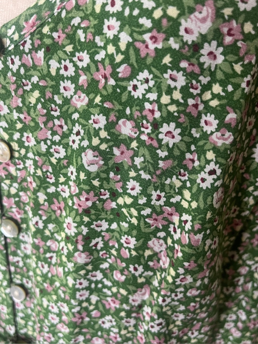 Rails Green Floral Button-Front Midi Dress - Picture 2 of 3